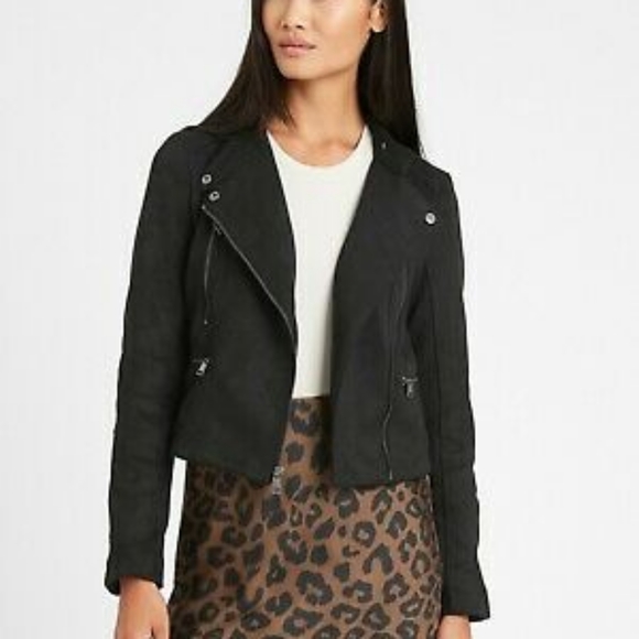 Banana Republic Jackets & Blazers - Banana Republic	Vegan Suede Quilted Biker Jacket